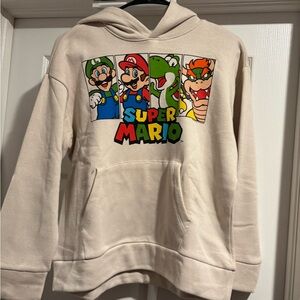 Old Navy Cream Hoodie with super Mario Graphic